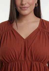 Tunic relaxed BRICK - dark red - #4