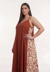 Robe maxi swing brick - rouge foncé