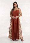Robe maxi swing brick - rouge foncé