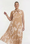 Dress tea BLURRED ROSES - light brown