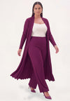Gilet extra longue uni dolce plissé - Violet