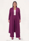 Gilet extra longue uni dolce plissé - Violet