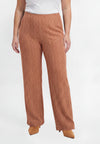Trousers straight FISHBONE - mid brown