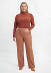 Trousers straight FISHBONE - mid brown