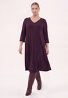 Dress midi uni dolce - dark purple