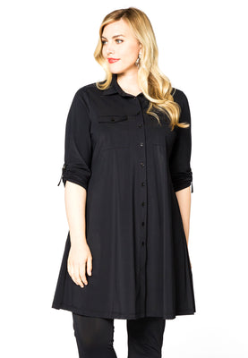 Blouse long roll sleeve COCO - black  - #1