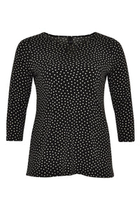 Shirt relax dropped neck DOTS - black - #4