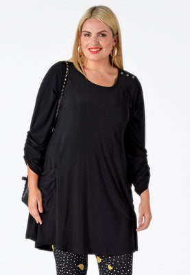 Shirt wide bot puckered DOLCE - black  - #1