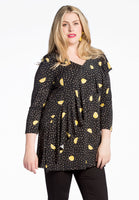 Shirt flare frill LEMON - black  - #1