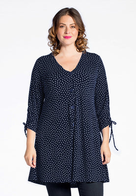 Cardigan wide bot string DOTS - blue - #1