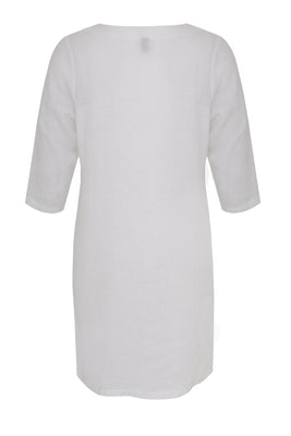 Dress beaded LINEN - white  - #3