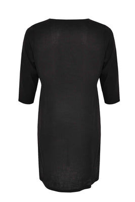 Dress beaded LINEN - black  - #2