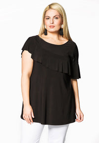 Tunic flare asym frill DOLCE - black - #1