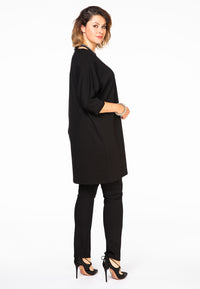 Tunic beaded neck INTERLOCK - black - #2