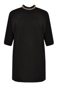 Tunic beaded neck INTERLOCK - black - #4