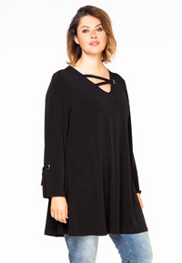 Tunic wide bottom straps DOLCE - black - #1