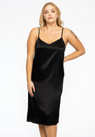 Dress spaghetti silk - black - #1