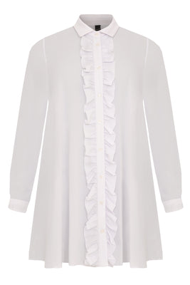 Blouse ruffled bubble - white  - #4