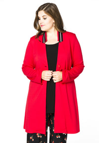 Blazer v-neck collar interlock - red - #1