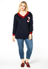 Sweater college v-neck - blue - #2