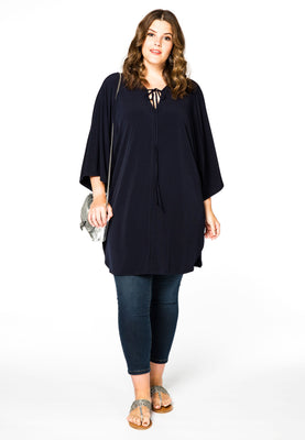 Tunic string v-neck - blue - #2