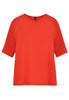 Blouse wide v-neck - red  - #4