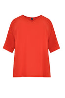 Blouse wide v-neck - red - #4