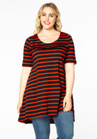 Tunic wide bot frill breton - red  - #1