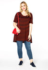 Tunic wide bot frill breton - red 