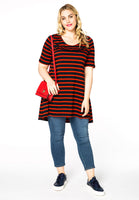 Tunic wide bot frill breton - red  - #2