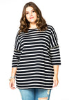 Shirt ample breton perles - bleu