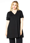 Tunic V-neck rolled sleeve COCO - black 