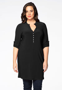 Tunic grandad collar DOLCE - black - #1