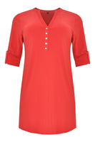 Tunic grandad collar DOLCE - red - #4