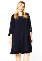 Dress ruffled button sleeve DOLCE - blue - #1