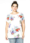 Blouse wide BOUQUET - white 