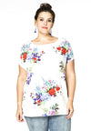 Chemisier ample bouquet - Blanc
