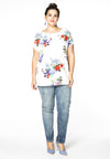 Chemisier ample bouquet - Blanc