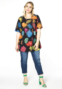 Tunic wide bottom CORAL - black - #2