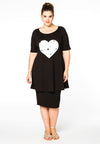 Tunic wide bot HEART - black 