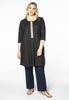 Dress beaded placket LINEN - black  - #2