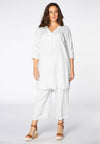 Tunic beaded v-neck LINEN - white - #2