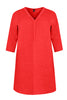 Tunic beaded v-neck LINEN - red  - #4