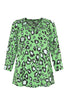 Tunic v-neck lacing LEOPARD - green  - #4