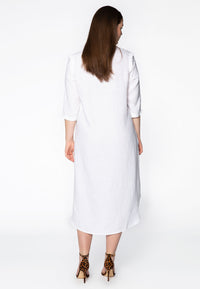 Blouse long ruffled LINEN - white - #3