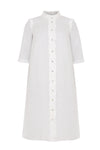 Blouse long ruffled LINEN - white - #4