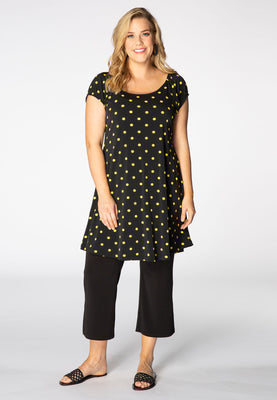 Tunic puckered shoulder DOTS - black  - #2