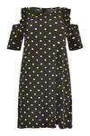 Dress cold shoulder DOTS - black - #4