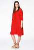 Dress embroidered LINEN - red - #2