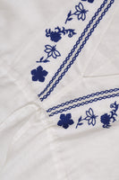 Blouse embroidered LINEN - white  - #5